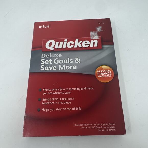 *NEW SEALED Intuit Quicken Deluxe 2010 For Windows XP/VISTA/7 - Picture 1 of 5